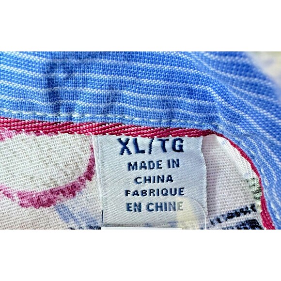 Tommy Bahama Extra Large Reverse Print Camp Shirt Tencel Cotton Tropical Leaf - Picture 7 of 13